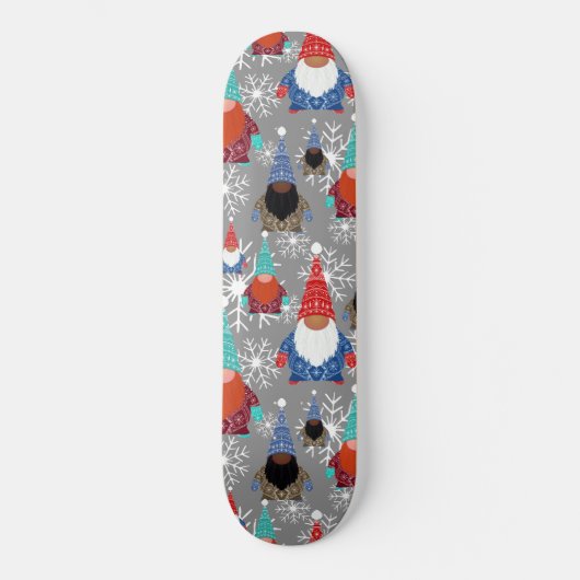 Gnome Snowflake Illustraties kerstpatroon Persoonlijk Skateboard (Voorkant)