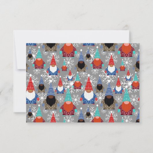 Gnome Snowflake Illustraties kerstpatroon Save The Date (Achterkant)