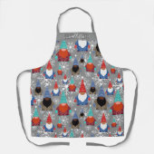 Gnome Snowflake Illustraties kerstpatroon Schort (Voorkant)