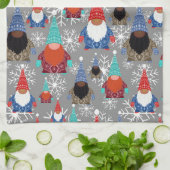 Gnome Snowflake Illustraties kerstpatroon Theedoek (Gevouwen)
