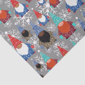 Gnome Snowflake Illustraties kerstpatroon Tissuepapier (Detail)