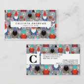 Gnome Snowflake Illustraties kerstpatroon Visitekaartje (Voorkant / Achterkant)
