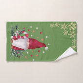 Gnome,Snowflakes,Green Holiday Bad Handdoek (Handdoek)