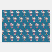 gnome, snowman, cute tired santa elf cat inpakpapier vel (Voorkant 3)