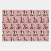 gnome, snowman, cute tired santa elf cat inpakpapier vel (Voorkant)