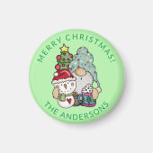 Gnome Snowman Kerstmis Magneet (Voorkant)