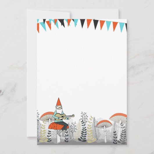 Gnome Spelen Guitar Uitnodiging (Voorkant)