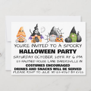 Gnome Spoken Halloween Feest Uitnodiging