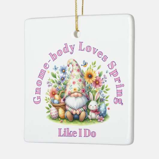 Gnome Spring Keramisch Ornament (Links)
