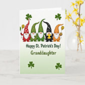 Gnome St Patricks Day Granddaughter Card Kaart (Gele Bloem)