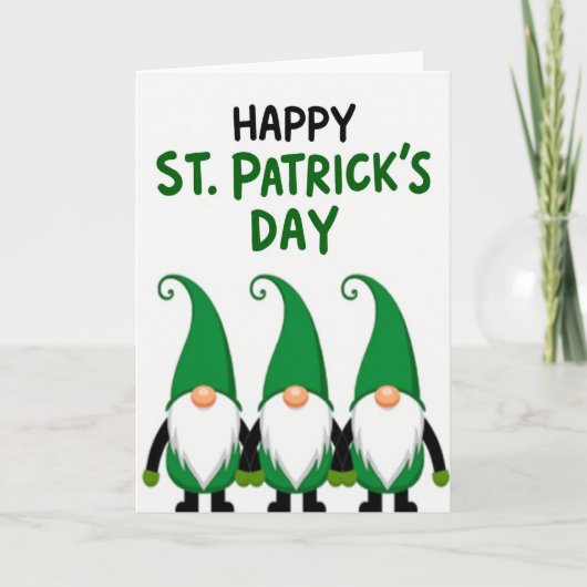 Gnome St. Patrick's Day Kaart (Voorkant)