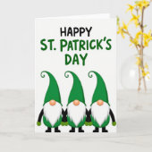 Gnome St. Patrick's Day Kaart (Gele Bloem)