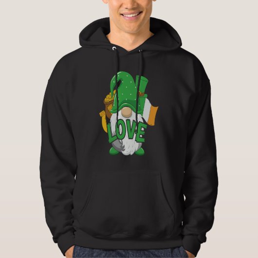 Gnome St Patricks Day Love Irish Flag Saint Patric Hoodie (Voorkant)