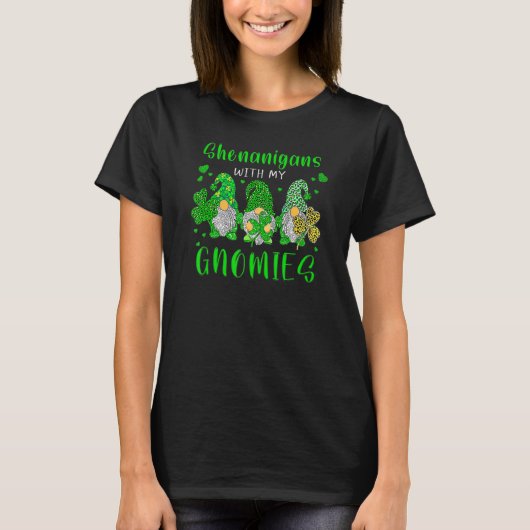 Gnome St Patrick's Day Shenanigans with My Gnomies T-shirt (Voorkant)