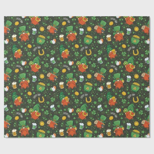 Gnome St. Patrick's Day Wrapping Paper Cadeaupapier (Vlak)