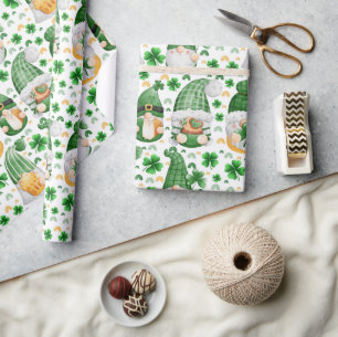 Gnome St. Patrick's Day Wrapping Paper Cadeaupapier