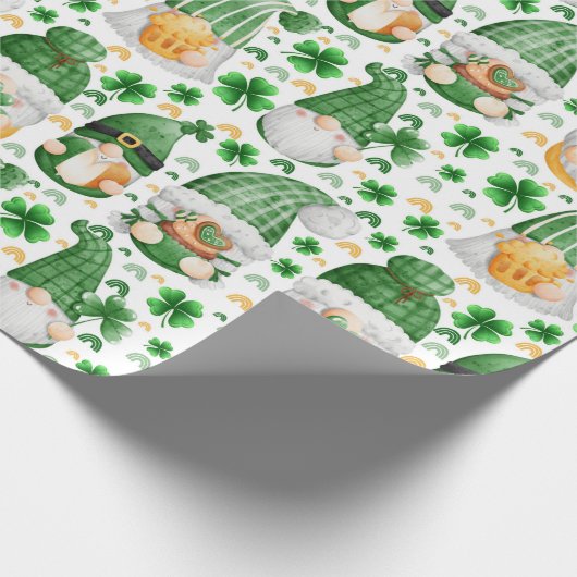 Gnome St. Patrick's Day Wrapping Paper Cadeaupapier (Hoek)
