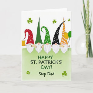Gnome St. Patrick's Step Vader Glitter Kaart