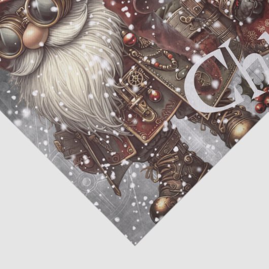 Gnome Steampunk Winter Kerstmis Tissuepapier (Detail)
