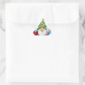 Gnome Sticker met kerstboom Pet en cadeau (Tas)