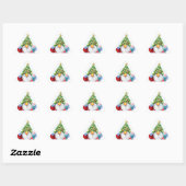 Gnome Sticker met kerstboom Pet en cadeau (Vel)