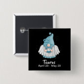 Gnome Stier Astrologie Teken Engel Pinback Knop Vierkante Button 5,1 Cm (Voorkant /achterkant)