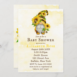 Gnome Sunflower Bees Baby Shower-uitvindingen