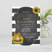Gnome Sunflower Bees Chalkboard Baby shower Invite (Staand voorkant)