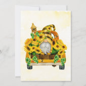 Gnome Sunflower bijen Baby shower Hartelijk dank Bedankkaart (Achterkant)