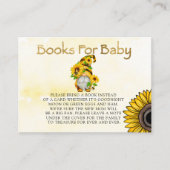 Gnome Sunflower en bijenboeken voor Baby Visitekaartje (Voorkant)