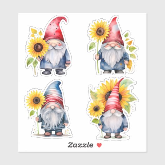 Gnome & Sunflower Sticker Collectie (Vel)