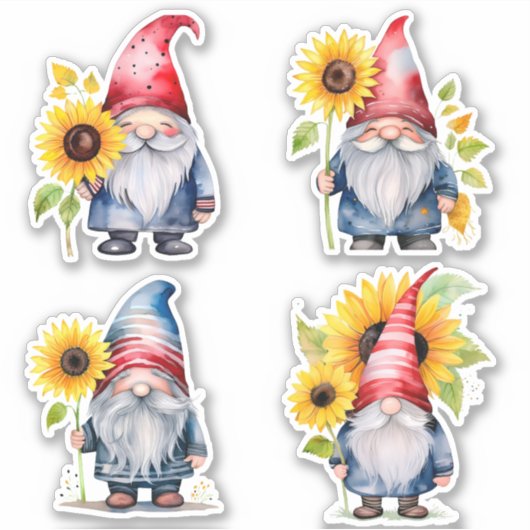 Gnome & Sunflower Sticker Collectie (Voorkant)