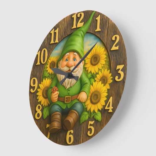Gnome Sunshine Elf Garden Clock Grote Klok (Hoek)