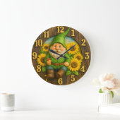 Gnome Sunshine Elf Garden Clock Grote Klok (Huis)