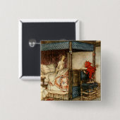 Gnome Surprise van Arthur Rackham Vierkante Button 5,1 Cm (Voorkant /achterkant)