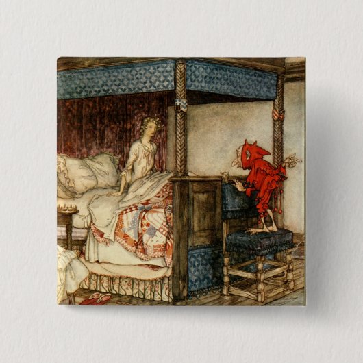 Gnome Surprise van Arthur Rackham Vierkante Button 5,1 Cm (Voorkant)