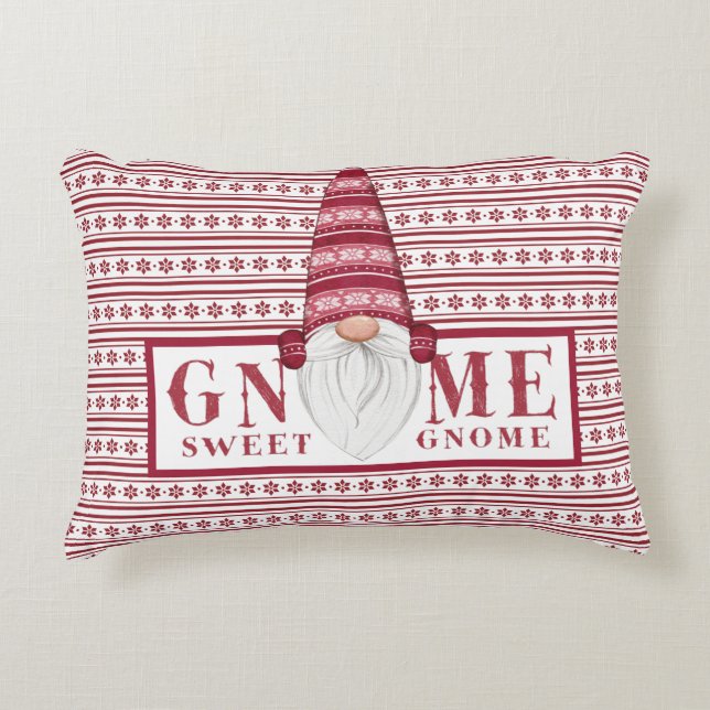 Gnome Sweet Gnome Accent Pillow Kussen (Voorkant)