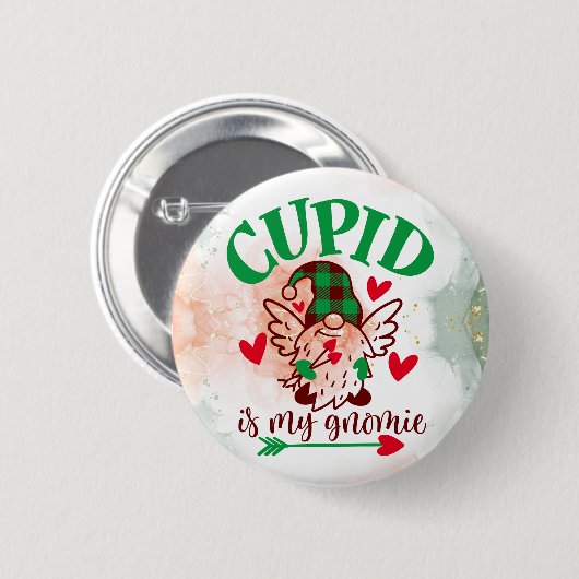Gnome Sweet Gnome: Cupido is mijn Gnomie Button (Voorkant /achterkant)