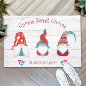 Gnome Sweet Gnome Cute Elf Rustic Wood Aangepaste Deurmat