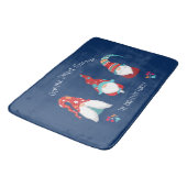 Gnome Sweet Gnome Cute Modern Holiday Elf Navy Badmat (Gekanteld)