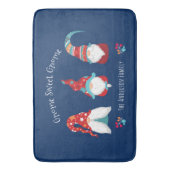 Gnome Sweet Gnome Cute Modern Holiday Elf Navy Badmat (Voorkant Verticaal)