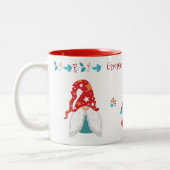 Gnome Sweet Gnome Cute Modern Simple Elf Holiday Tweekleurige Koffiemok (Links)