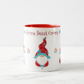 Gnome Sweet Gnome Cute Modern Simple Elf Holiday Tweekleurige Koffiemok (Center)