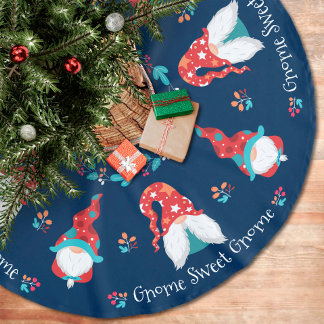 Gnome Sweet Gnome Cute Modern Simple Holiday Blue Kerstboom Rok