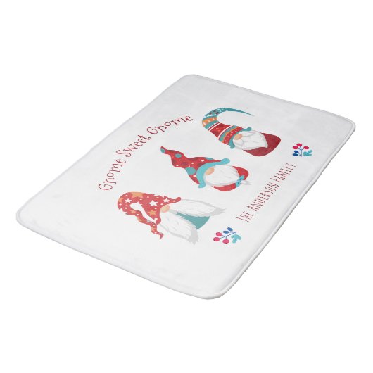 Gnome Sweet Gnome Cute Modern Simple Holiday Elf Badmat (Gekanteld)