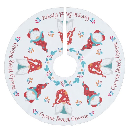 Gnome Sweet Gnome Cute Modern Simple Holiday Elf Kerstboom Rok (Voorkant)