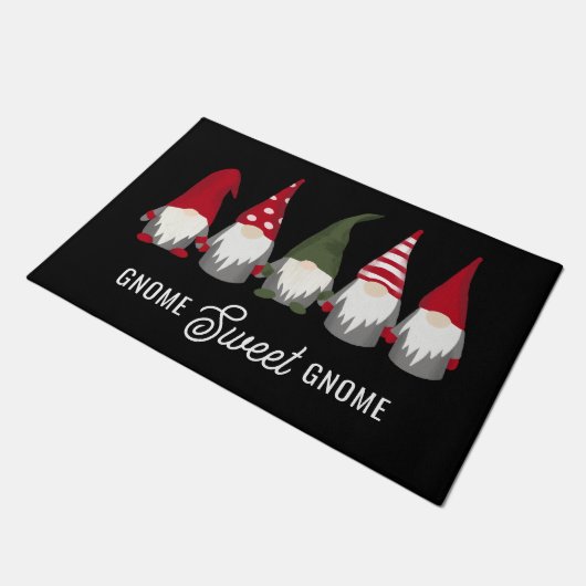 Gnome Sweet Gnome Funny Kerstmis Deurmat (Schuin)