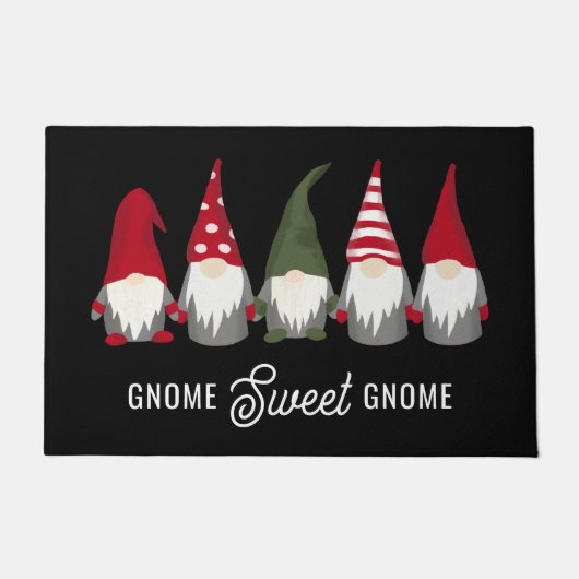 Gnome Sweet Gnome Funny Kerstmis Deurmat (Voorkant)