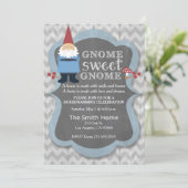 Gnome Sweet Gnome Housewarming Party Uitnodiging (Staand voorkant)