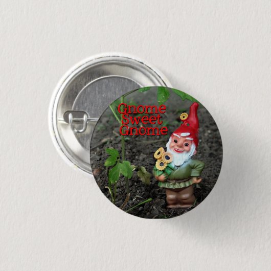 Gnome Sweet Gnome Ronde Button 3,2 Cm (Voorkant /achterkant)